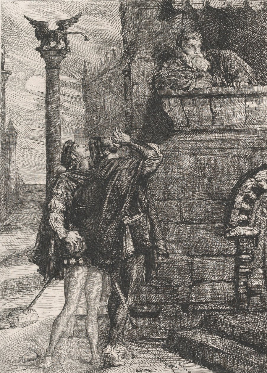 Owake! cosa! Brabantio! ladri! ladri!: tavola 1 da Otello Atto 1, Scena 1 da Théodore Chassériau