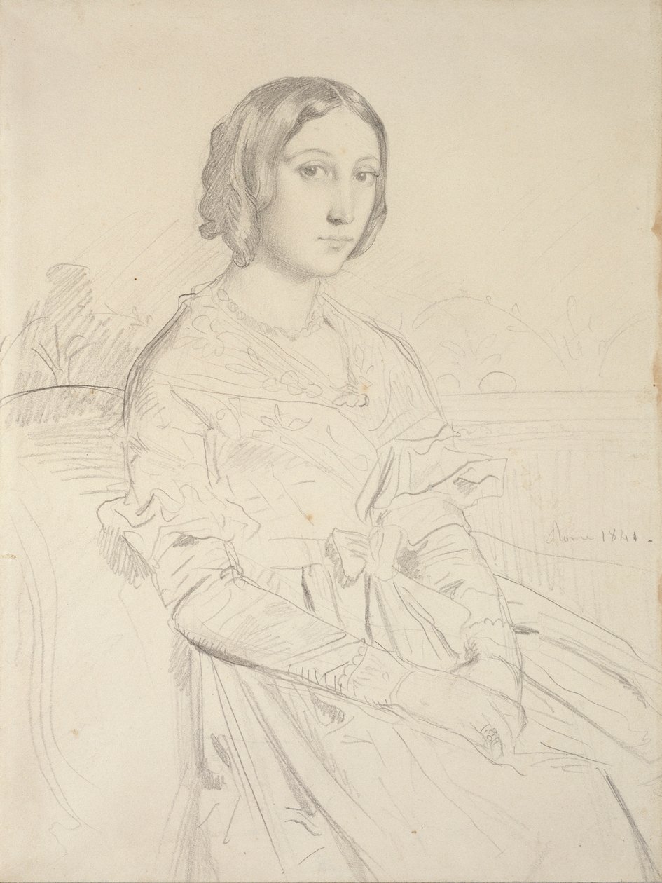Ritratto di una giovane donna, seduta tre quarti a sinistra, 1839-1856 da Théodore Chassériau