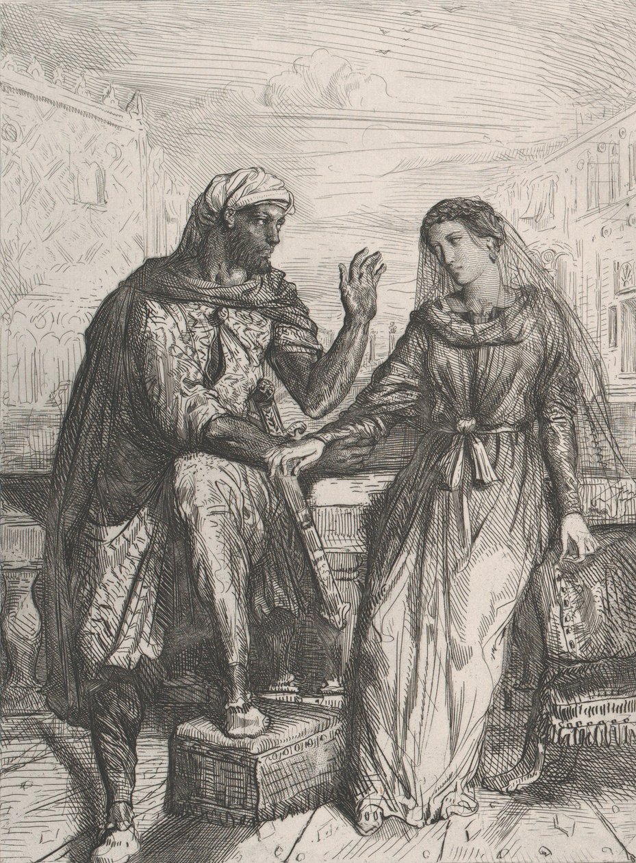 Mi Ringraziò: Piatto 2 da Otello Atto 1, Scena 3 da Théodore Chassériau