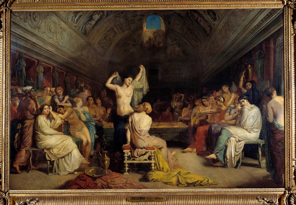 Tepidarium. Donne riunite nella parte dei bagni caldi sotto l