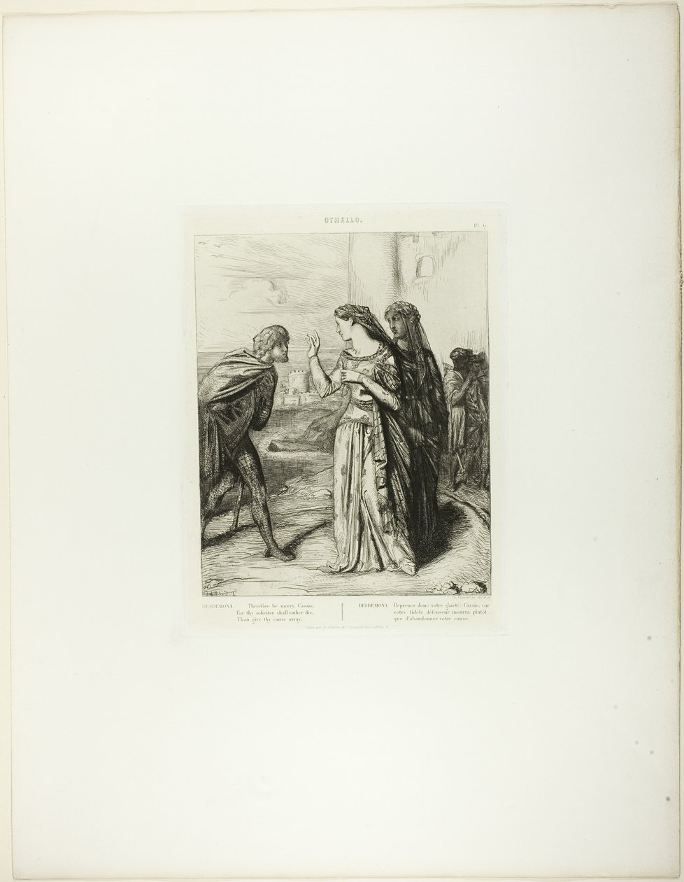 Quindi sii allegro Cassio, tavola 6 (atto 3, scena 3) da Otello da Théodore Chassériau