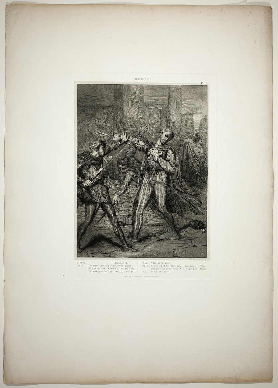 Villain, Thou Diest, piatto dieci da Othello da Théodore Chassériau