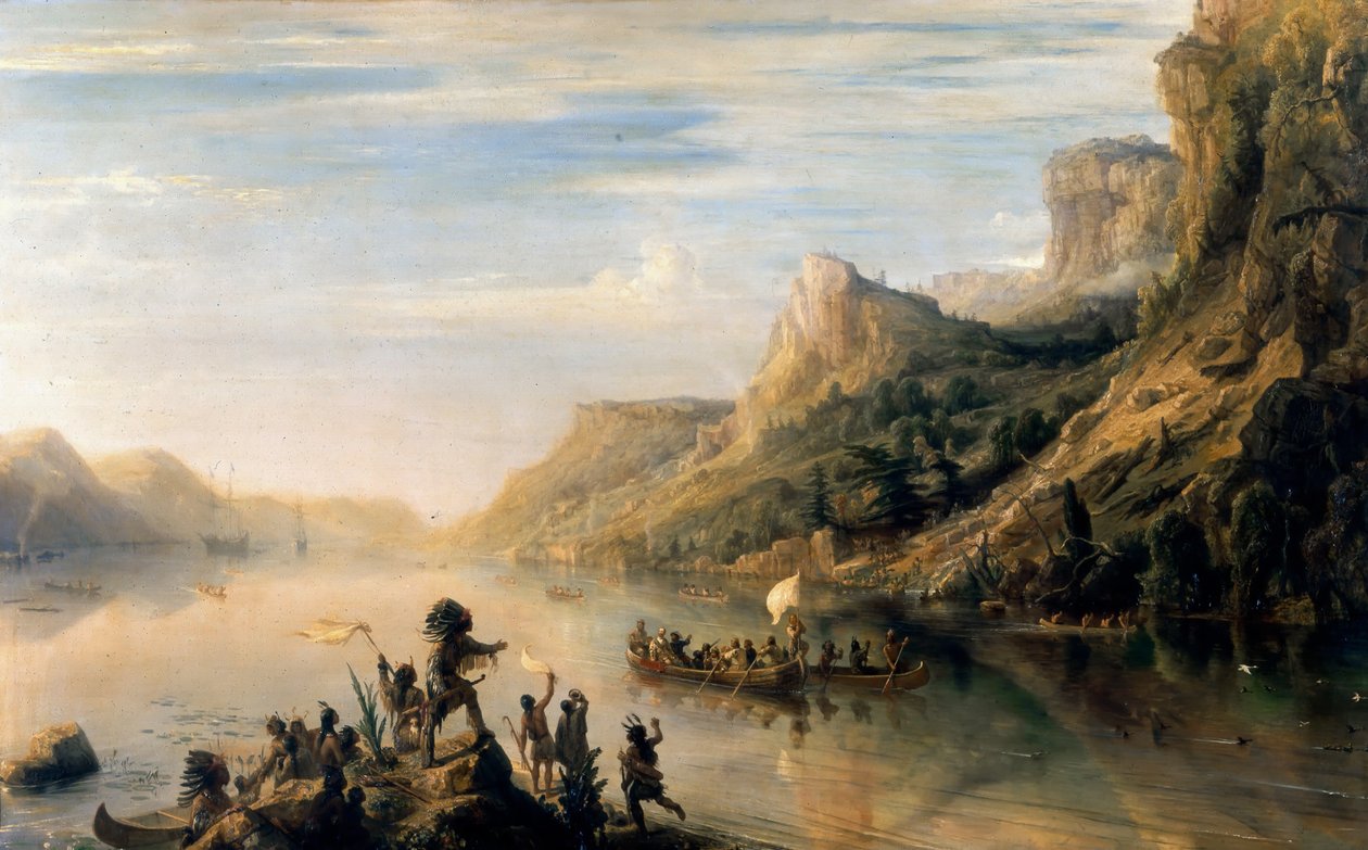 Jacques Cartier scoprì il fiume San Lorenzo nel 1535 da Jean Antoine Theodore Gudin