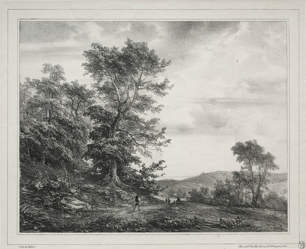 Paesaggio con figure, 1817 da Jean Antoine Theodore Gudin