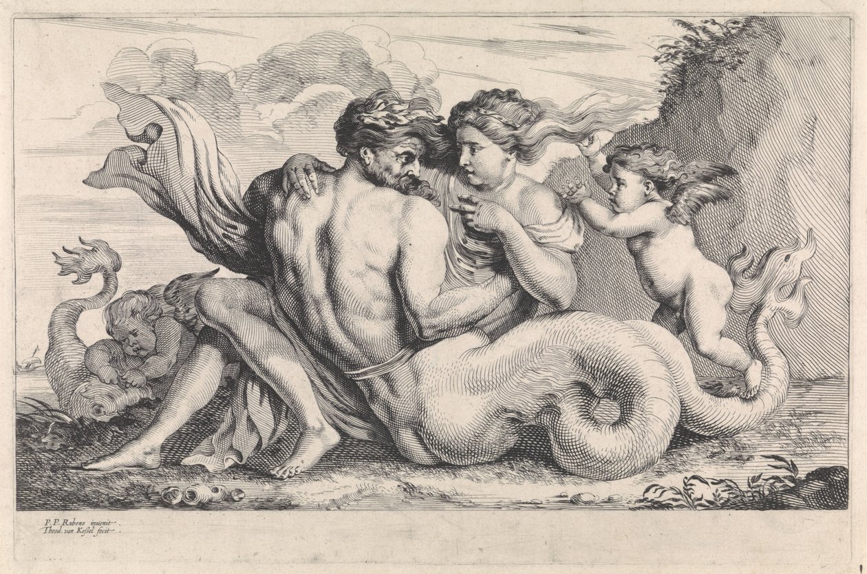 Sirena e tritone da Théodorus van Kessel