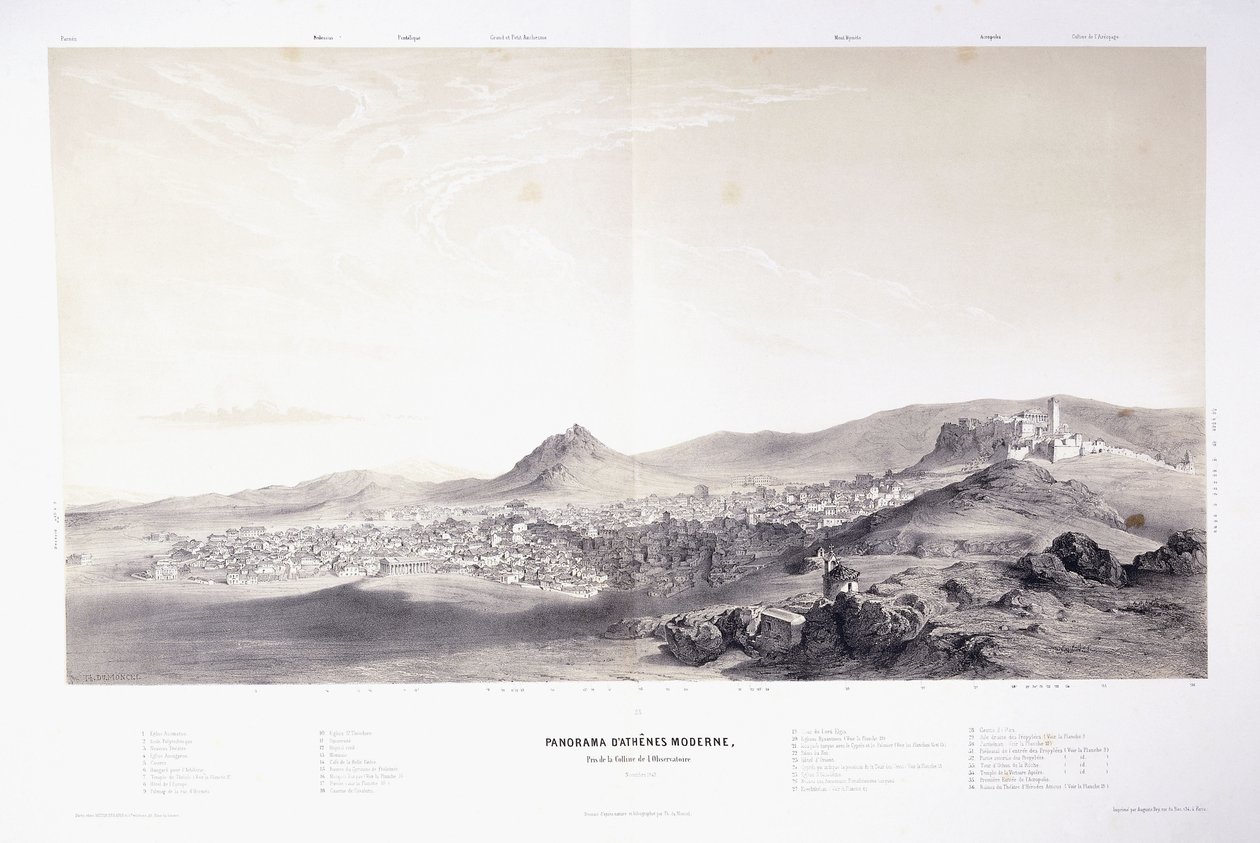 Panorama di Atene Moderna da Théodose du Moncel