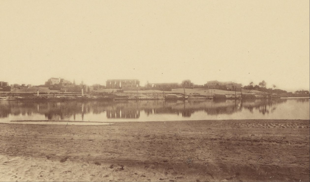 (Panoramica di Luxor presa dalla riva opposta) da Théodule Devéria