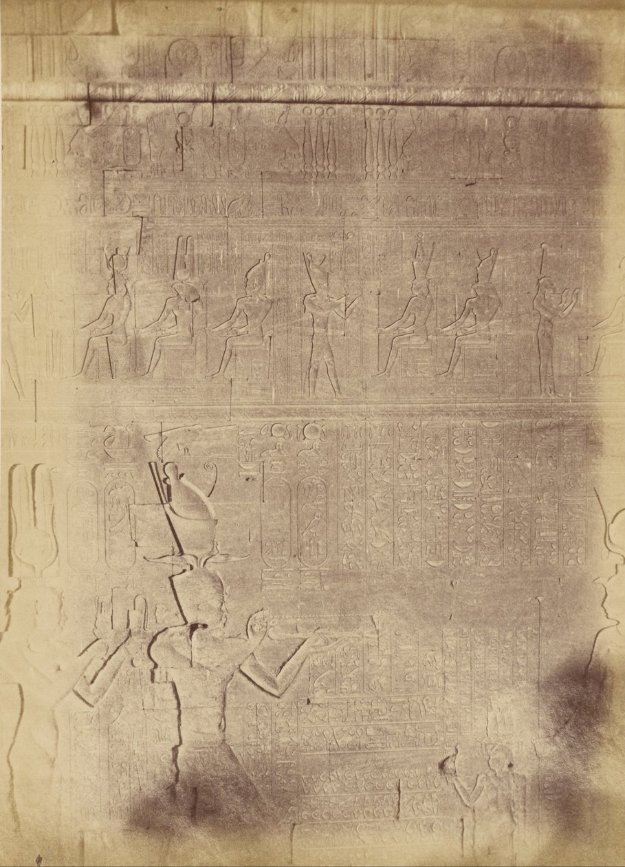 Primo piano delle iscrizioni geroglifiche (probabilmente del Tempio di Edfu) da Théodule Devéria