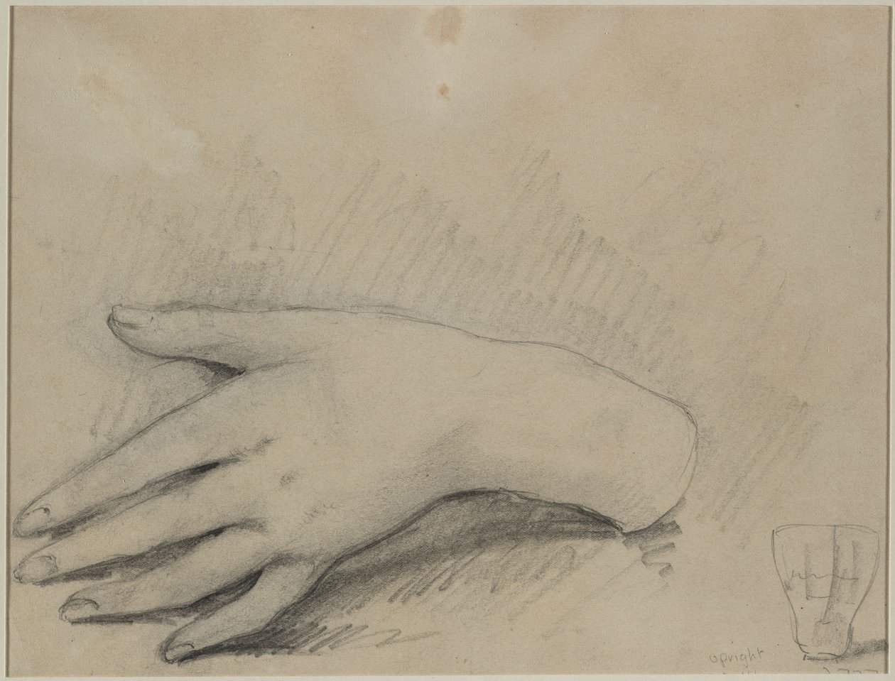 Studio di una mano di donna, verso, 1800s da Auguste Theodule Ribot