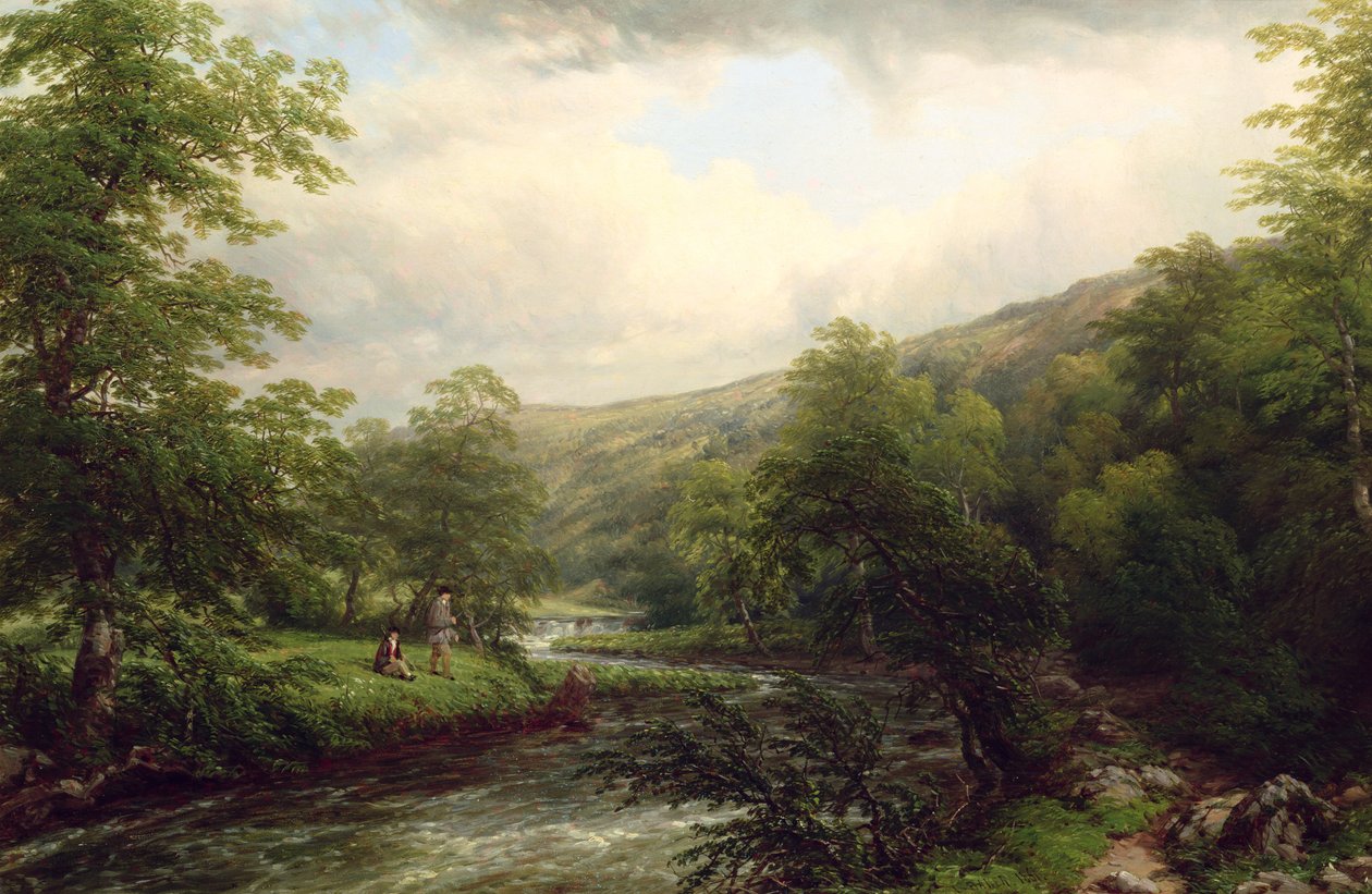 Pesca sul Dee, 1861 da Thomas Baker