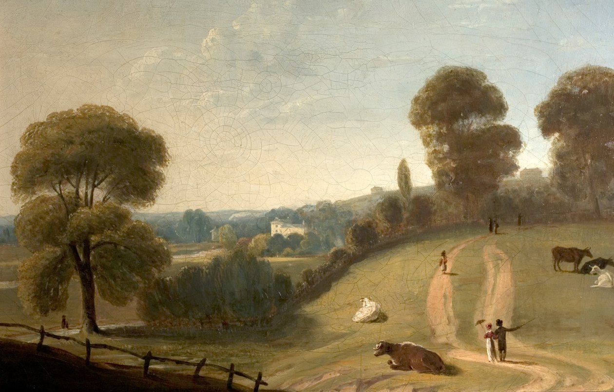 Veduta attraverso il parco di Nottingham con il priorato di Lenton in lontananza da Thomas Barber