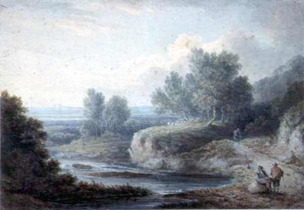 Scena fluviale con figure da Thomas Barker of Bath