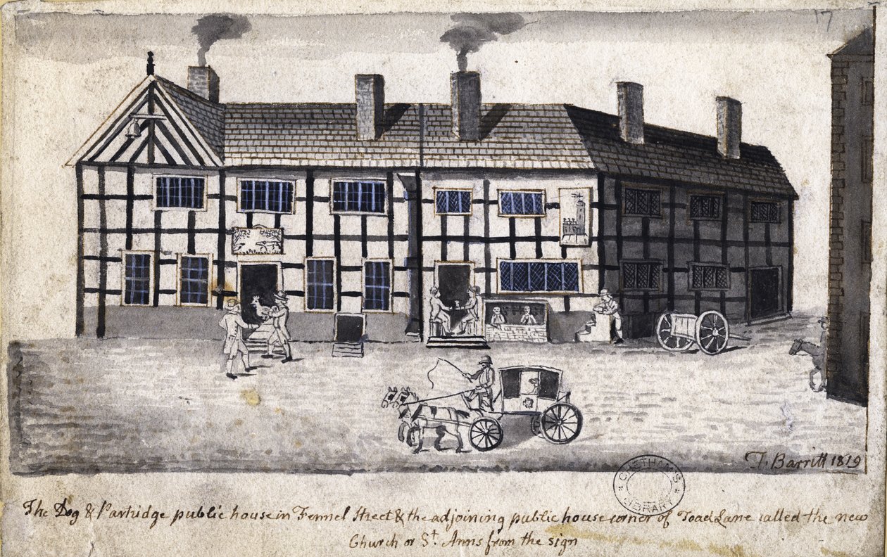 Il Cane e la Pernice, Manchester, 1819 da Thomas Barritt