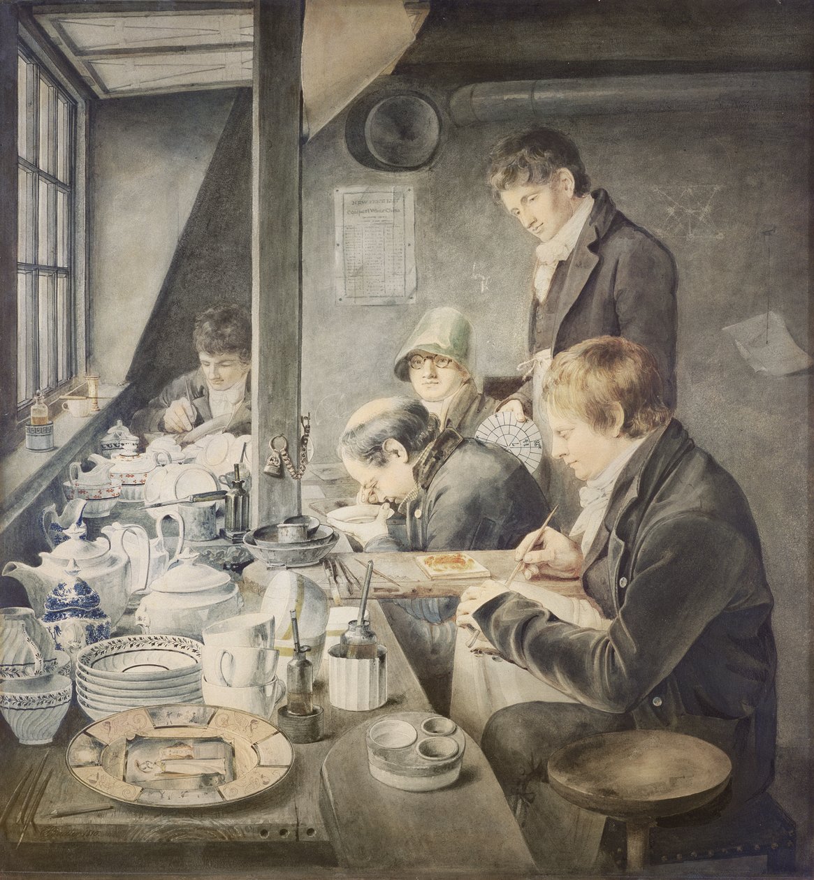 Sala di pittura del signor Baxter, n. 1 Goldsmith Street, Gough Square, Londra, 1810 da Thomas Baxter