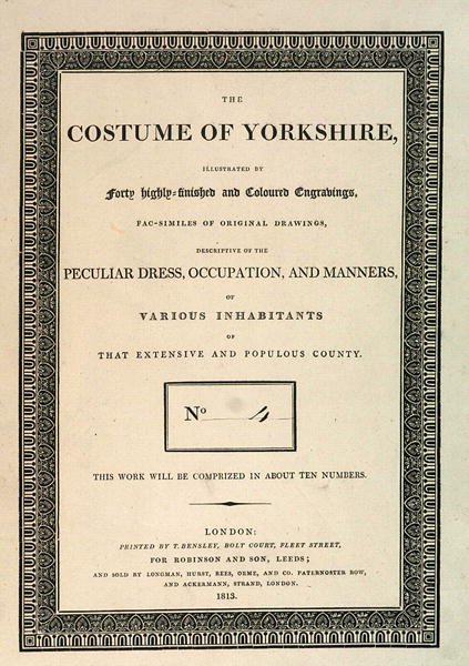 Copertina di The Costume of Yorkshire, Parte IV di George Walker da Thomas Bensley