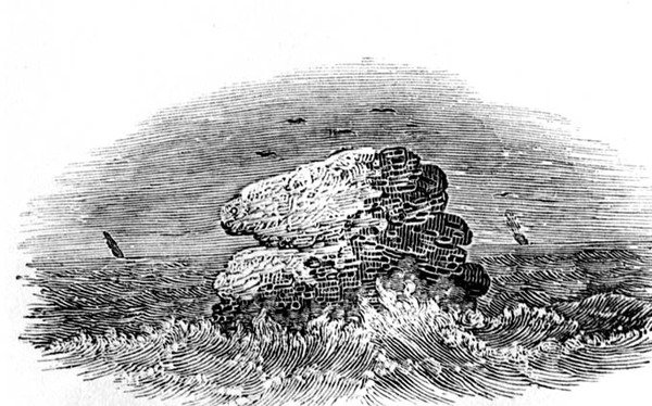 Una roccia con barche da Storia degli uccelli britannici, c.1804 da Thomas Bewick