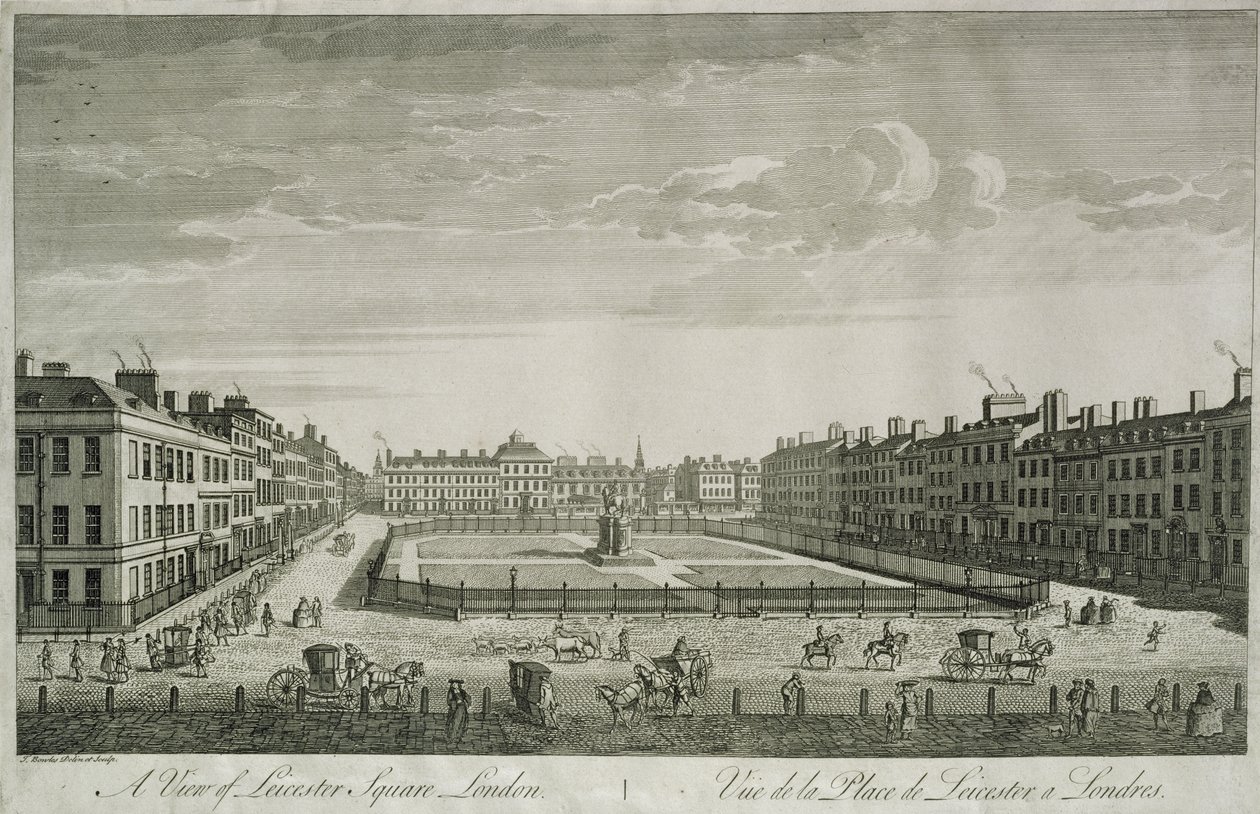 Veduta di Leicester Square, 1753 da Thomas Bowles