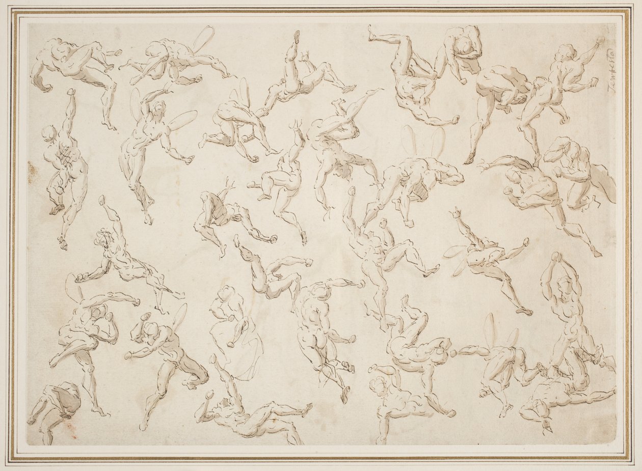 Foglio di studi di figure da Thomas Carwitham