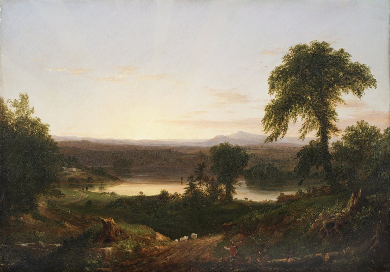 Crepuscolo estivo, un ricordo di una scena nel New England, 1834 da Thomas Cole