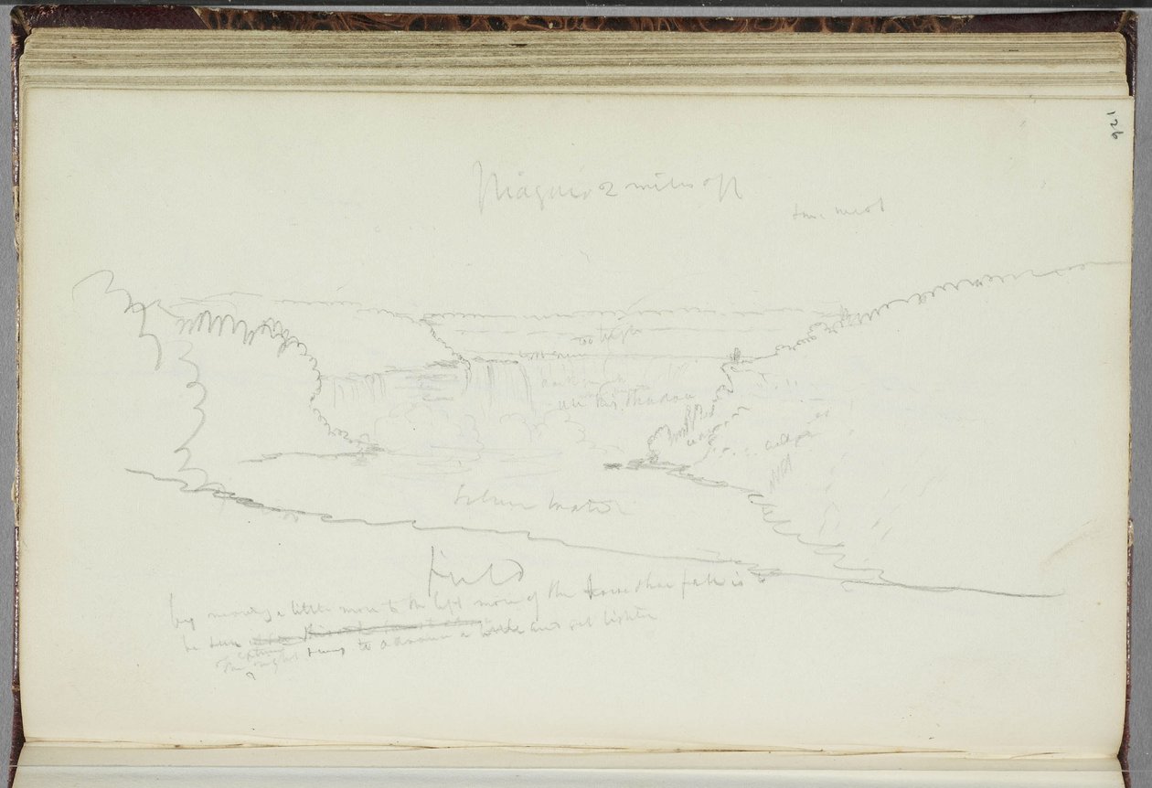 Senza titolo, paesaggio con annotazioni, 1829 da Thomas Cole