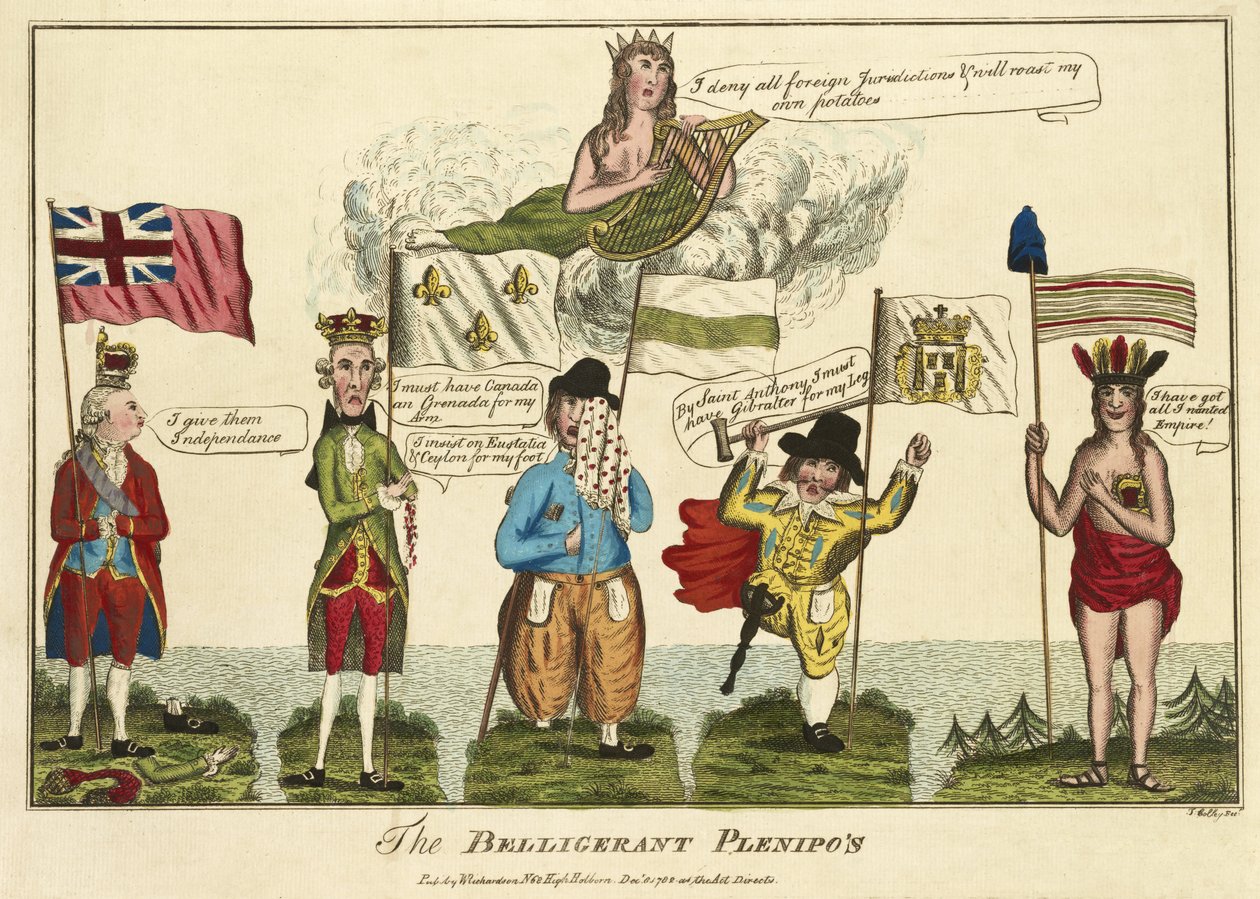 The Belligerent Plenipos, pub. 1782 da Thomas Colley