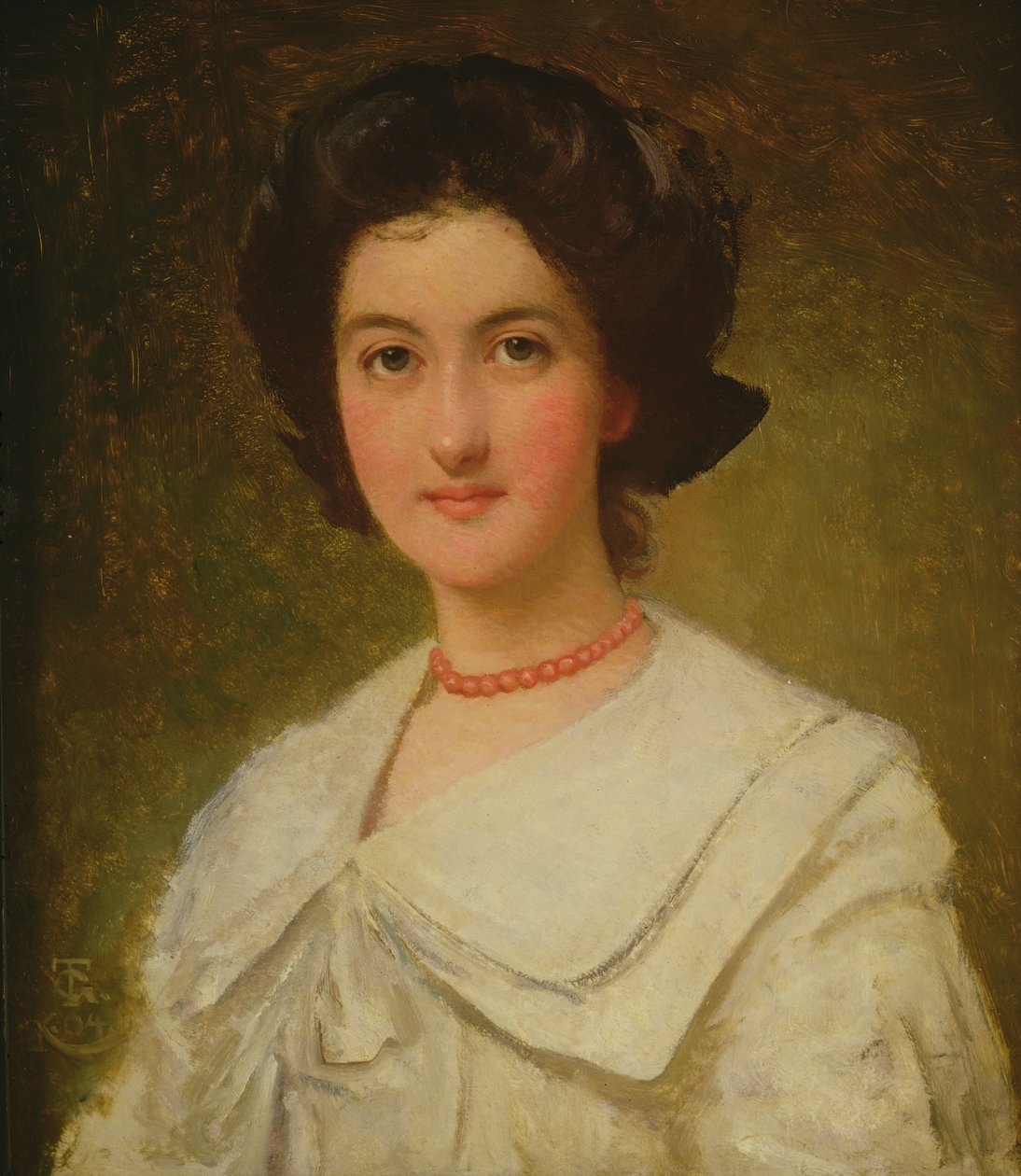 Ritratto di una signora con collana rossa, 1904 da Thomas Cooper Gotch