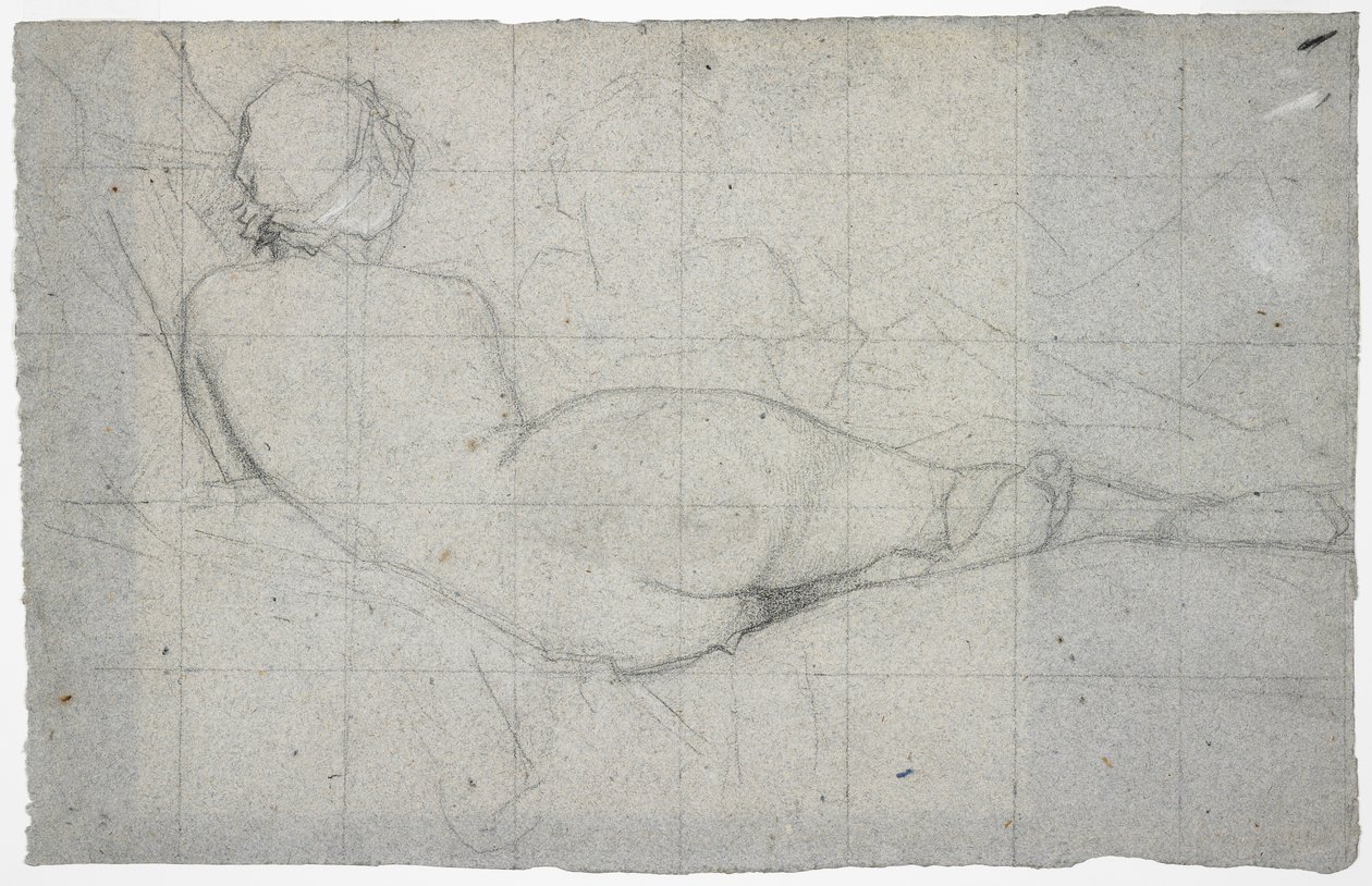 Nudo femminile reclinato e studio parziale di una seconda figura femminile, c.1855-60 da Thomas Couture