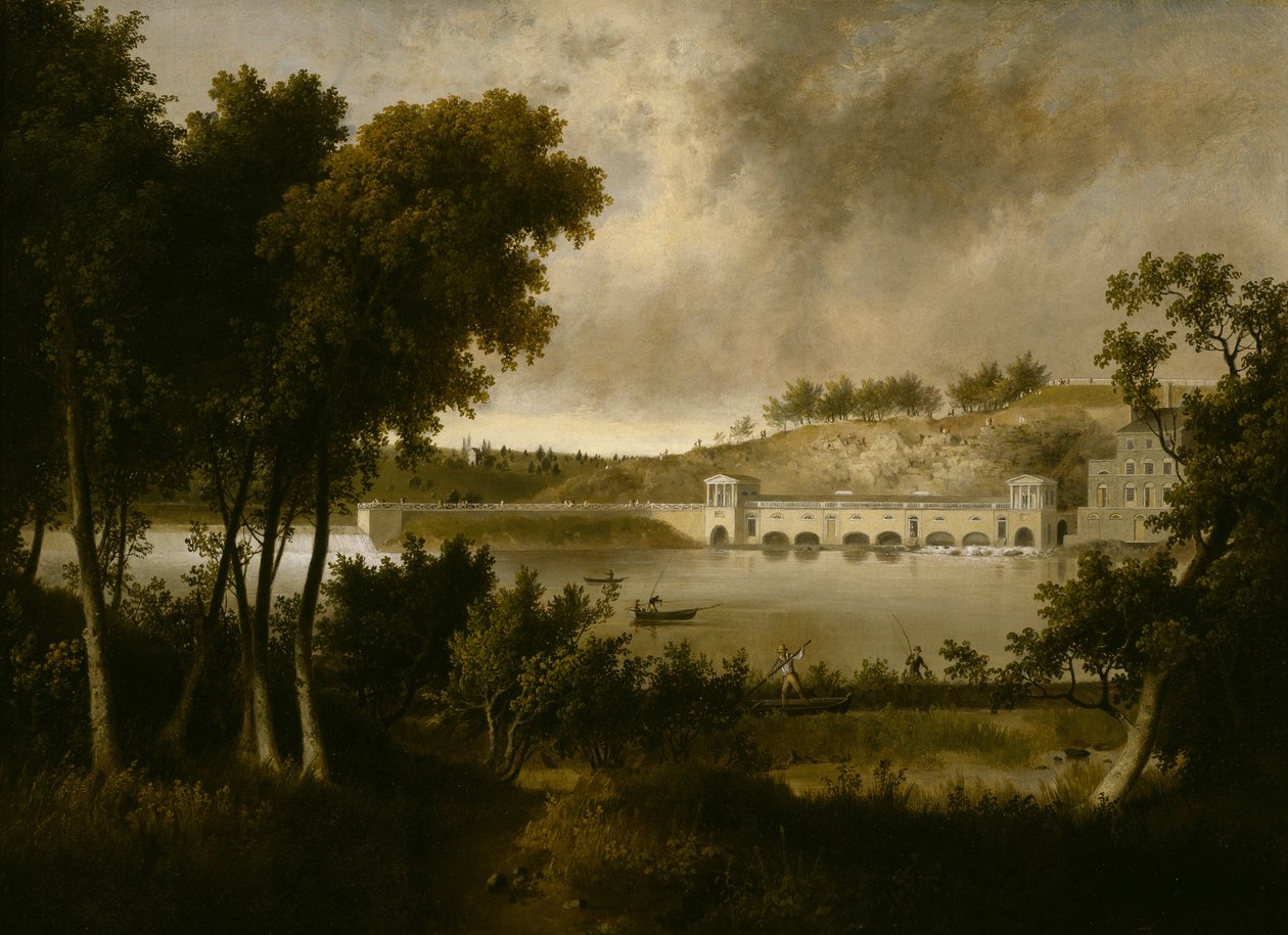 Veduta delle Opere Idrauliche di Fairmount, Filadelfia, dal Lato Opposto del Fiume Schuylkill da Thomas Doughty