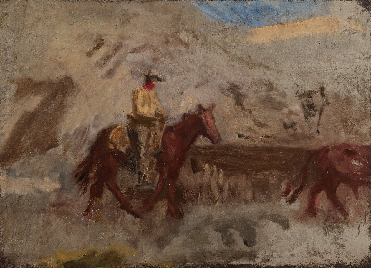 Schizzo di un cowboy al lavoro da Thomas Eakins