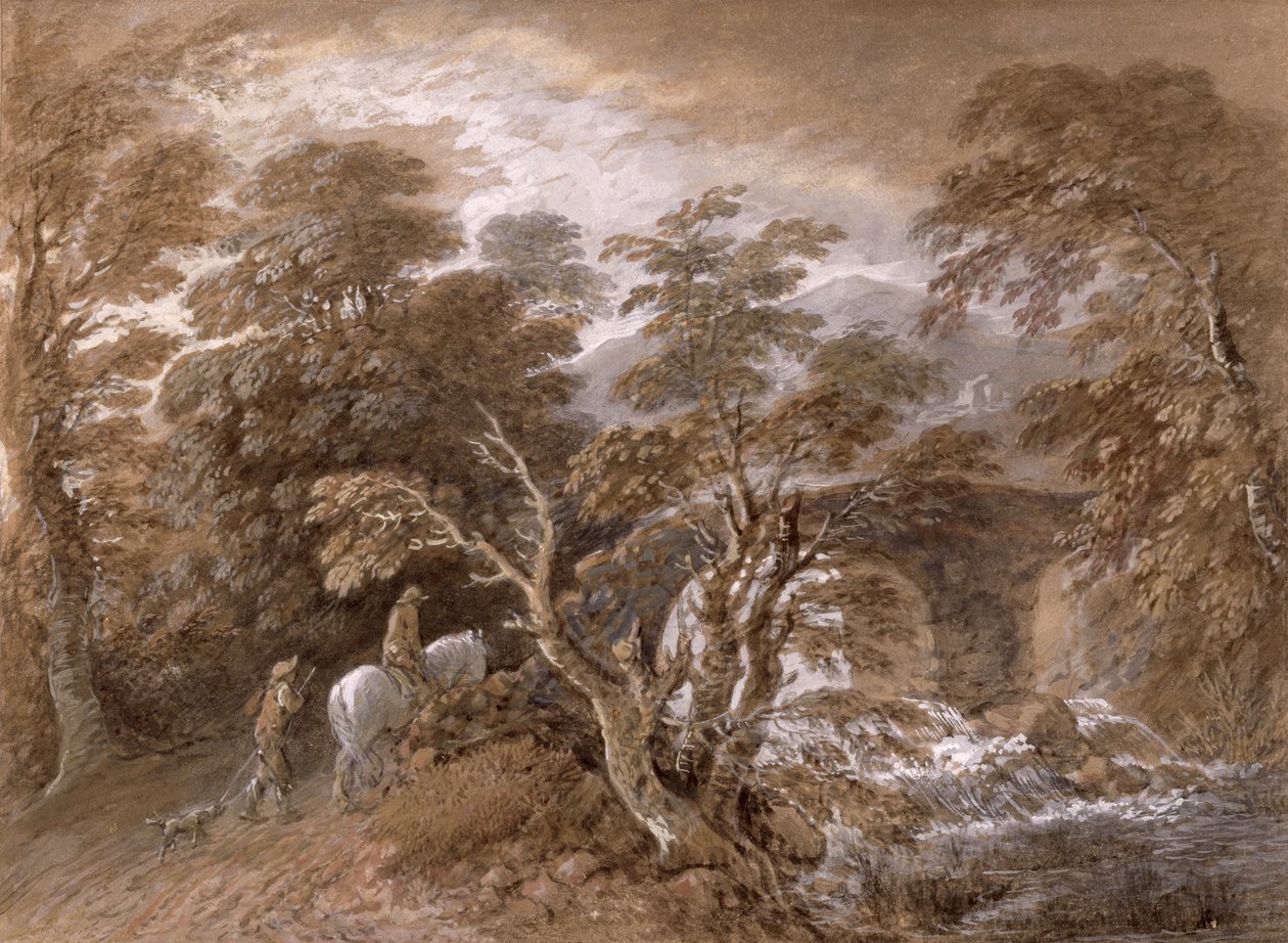 Una pozza nel bosco con rocce e piante, c.1765-70 da Thomas Gainsborough