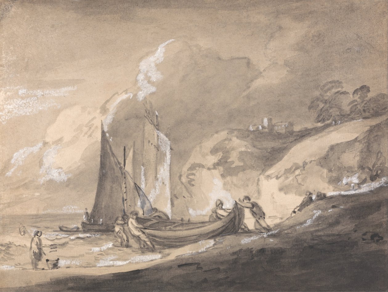 Scena costiera con figure e barche da Thomas Gainsborough