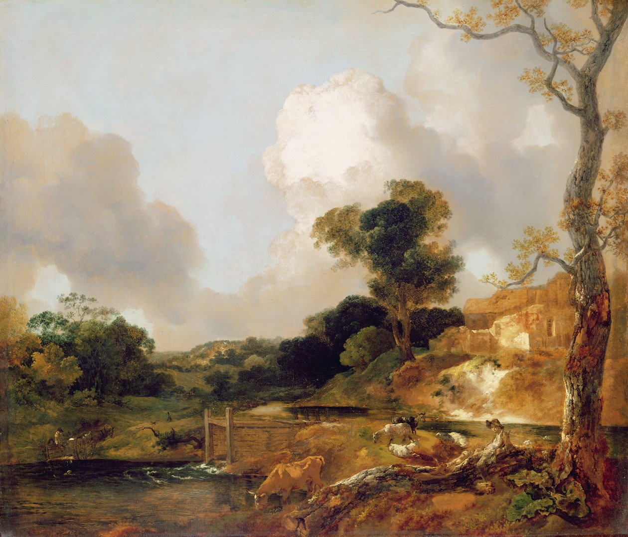 Paesaggio con ruscello e sbarramento da Thomas Gainsborough