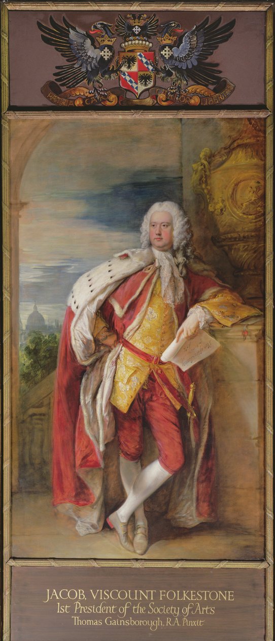 Ritratto di Jacob Bouverie, primo visconte Folkestone e primo presidente della Society of Arts, 1776 da Thomas Gainsborough