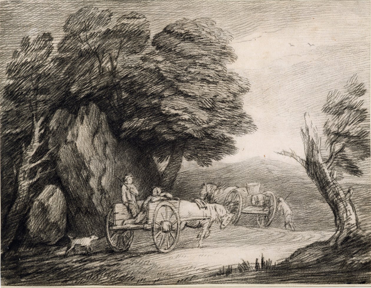 Paesaggio boscoso con carri e figure da Thomas Gainsborough