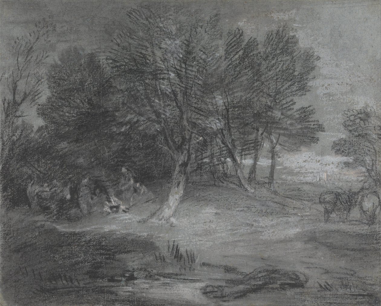 Paesaggio boscoso con accampamento di zingari da Thomas Gainsborough