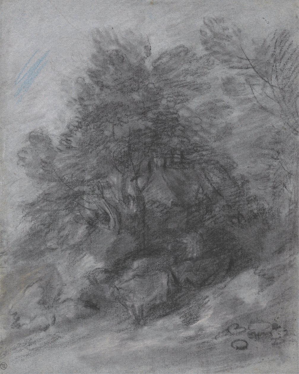 Paesaggio boscoso con pastore, mucche e cottage da Thomas Gainsborough