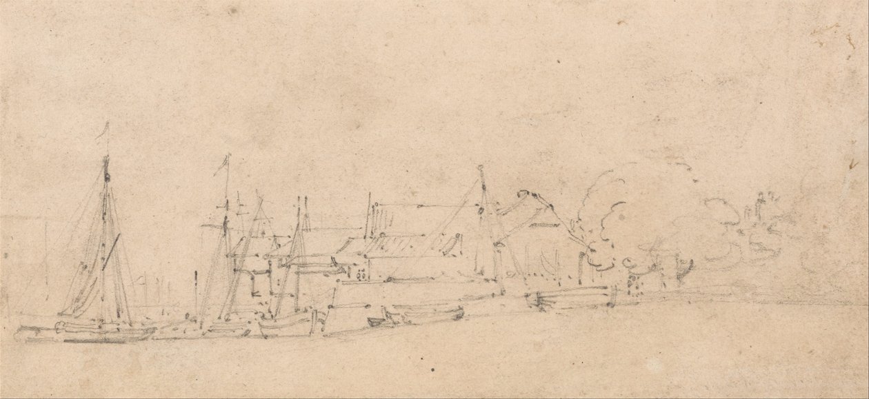 Bristol - Schizzo di barche e edifici da Thomas Girtin