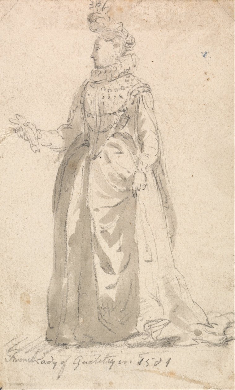 Studio di costume - Signora francese di qualità nel 1501 da Thomas Girtin