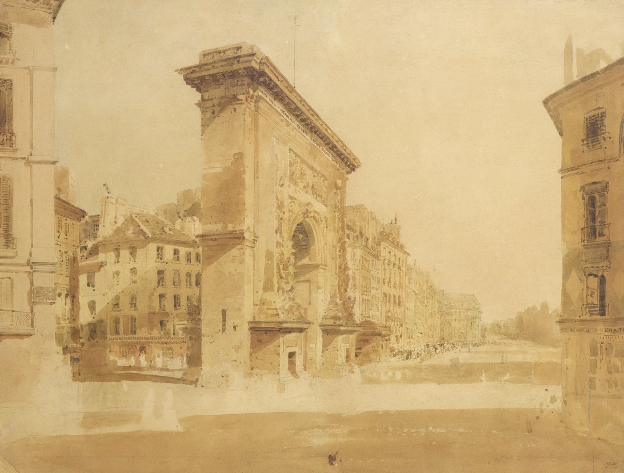 Porte St Denis, Parigi da Thomas Girtin