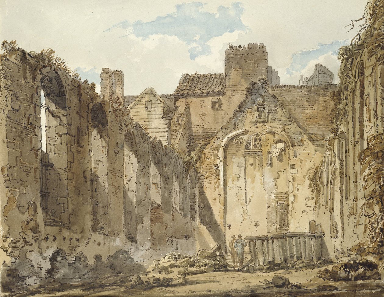 Le rovine della cappella nel Savoy Palace, Londra, c.1795-96 da Thomas Girtin