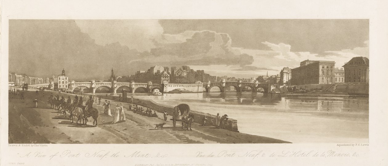 Veduta del Pont Neuf, La Zecca ecc., c.1802 da Thomas Girtin