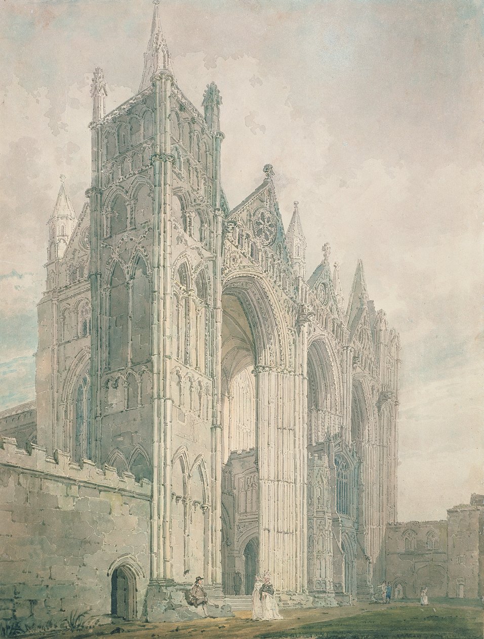 Facciata ovest della cattedrale di Peterborough da Thomas Girtin