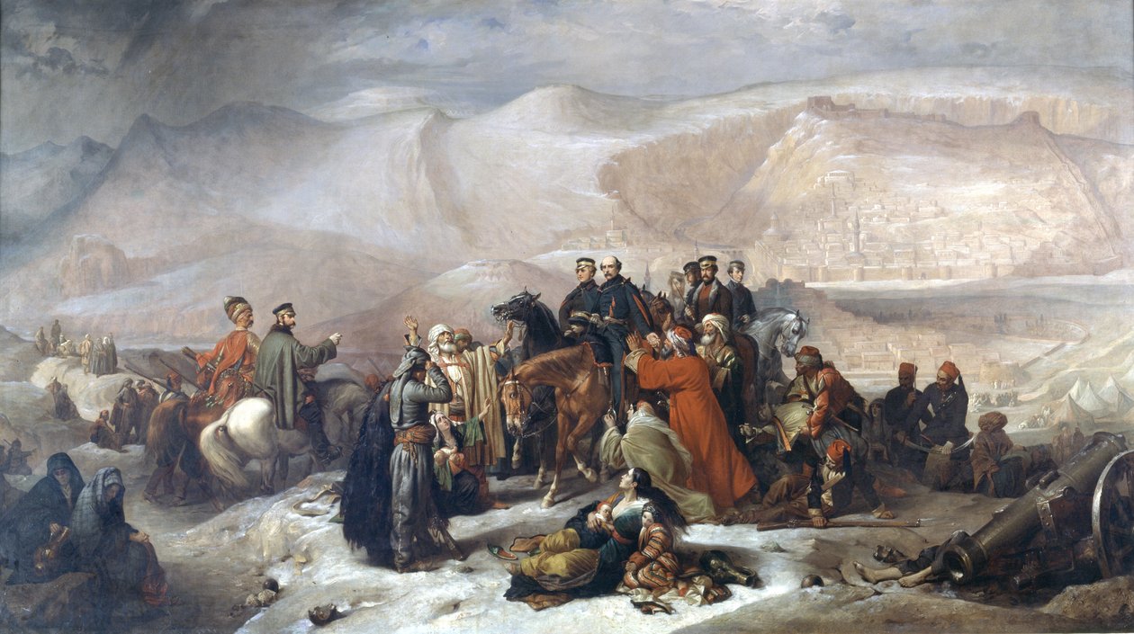 La capitolazione di Kars durante la guerra di Crimea il 28 novembre 1855, c.1860 da Thomas Jones
