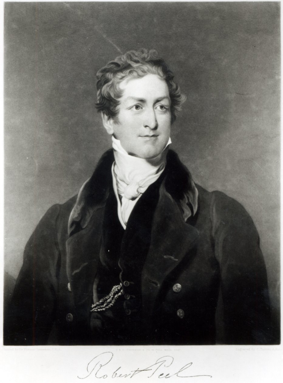 Ritratto di Sir Robert Peel (1788-1850) inciso da C. Turner da Thomas Lawrence