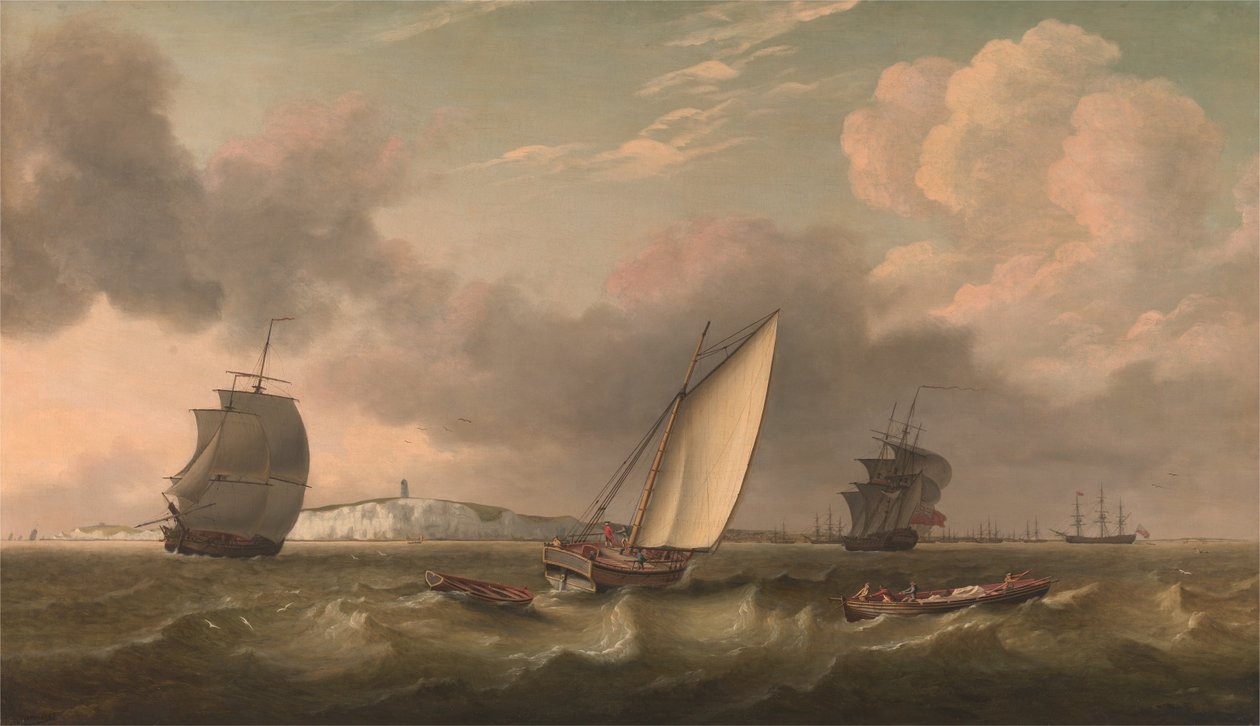 Un battello a vela in una brezza al largo del South Foreland da Thomas Luny