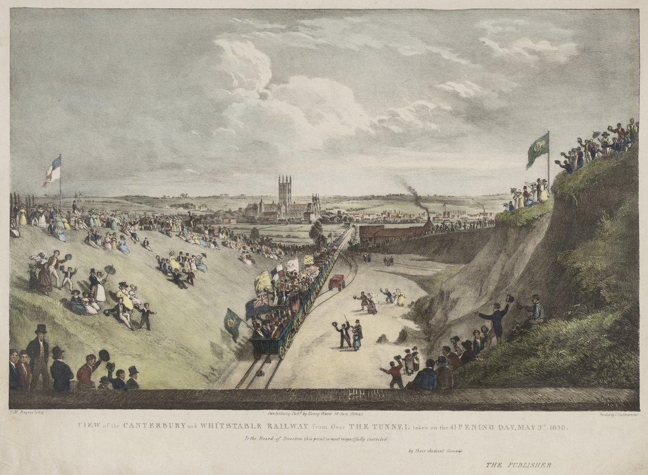 Veduta della ferrovia Canterbury e Whitstable dal tunnel presa il giorno dell