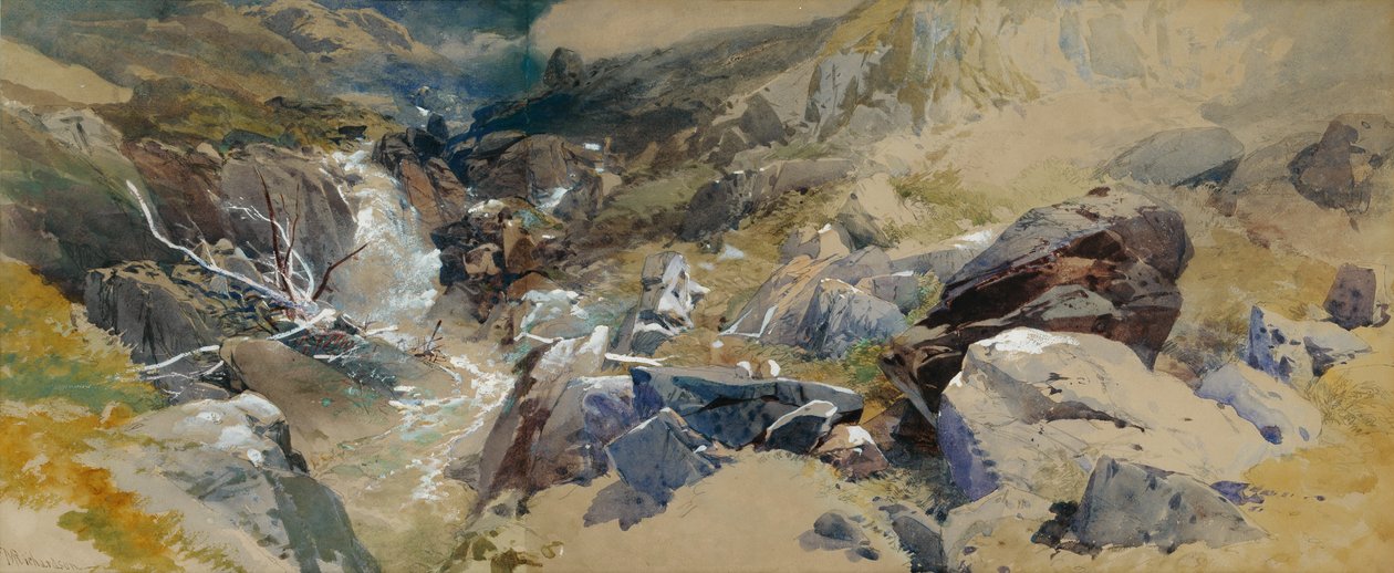Un torrente roccioso in Scozia da Thomas Miles II Richardson