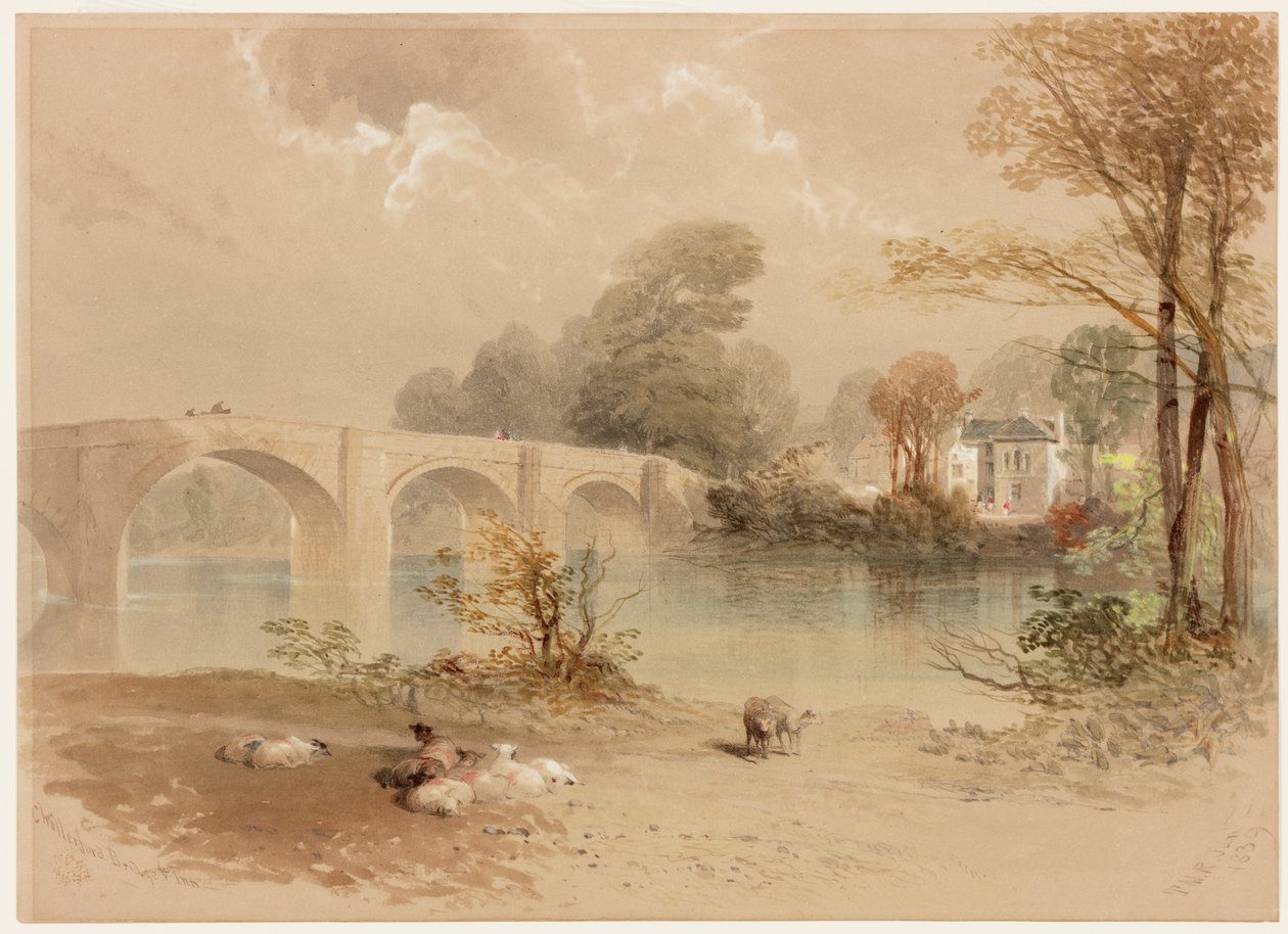 Ponte e locanda di Chollerford da Thomas Miles II Richardson