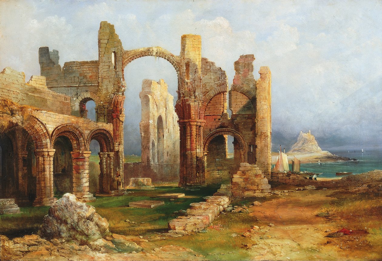 Priorato di Lindisfarne, c.1837 da Thomas Miles Richardson