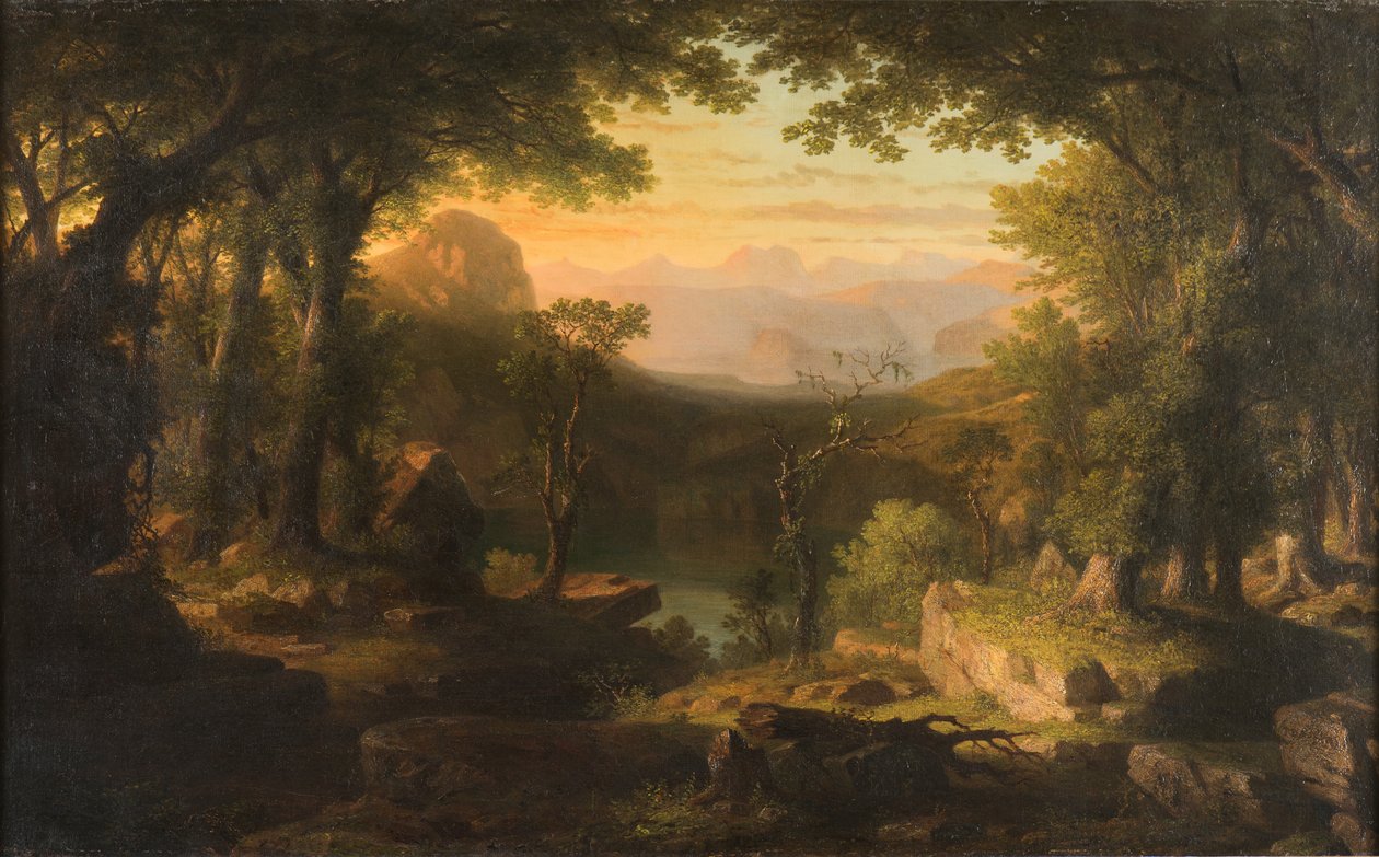 Crepuscolo nella natura selvaggia, 1840-70 da Thomas Pritchard Rossiter